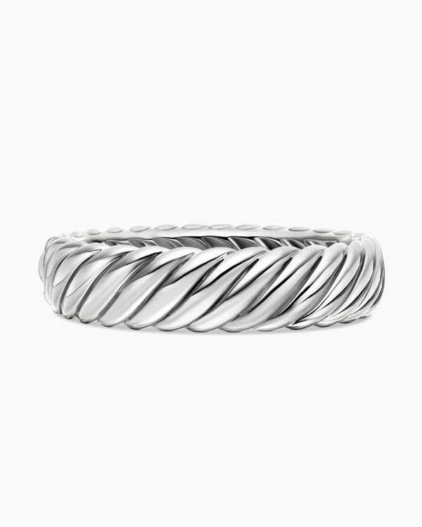Sculpted Cable Bracelet in Sterling Silver, 17mm