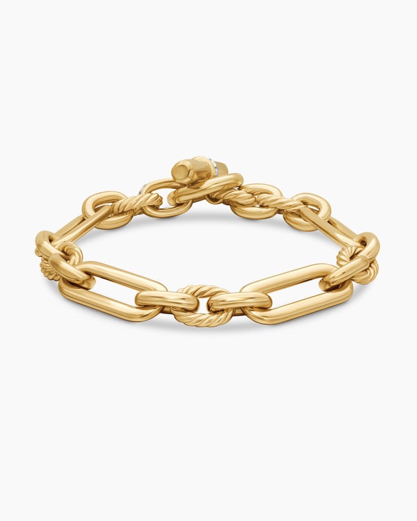 Bracelet chaîne Lexington en or jaune 18 carats avec diamants, 9,8 mm