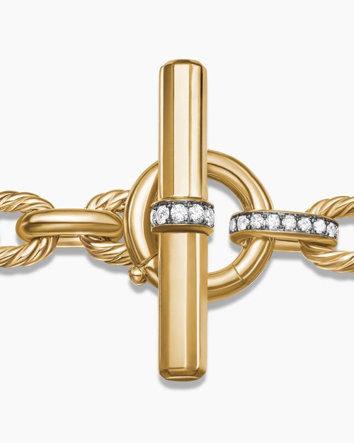 Bracelet chaîne Lexington en or jaune 18 carats avec diamants, 9,8 mm