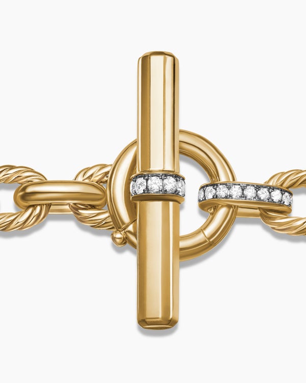 Bracelet chaîne Lexington en or jaune 18 carats avec diamants, 9,8 mm