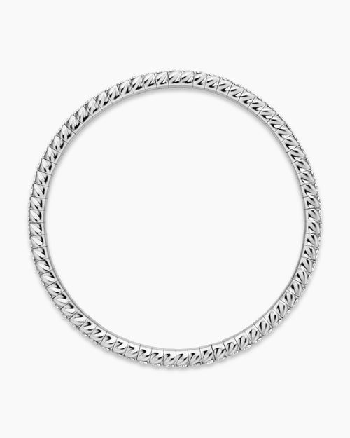 Womens Pavé Stretch Bracelet in 18K White Gold, 3mm