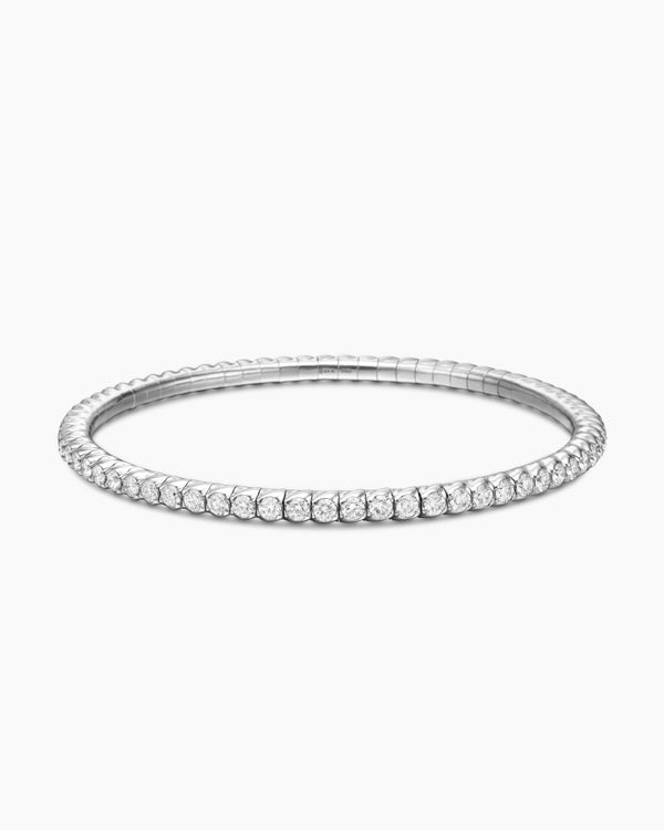 Pavé Stretch Bracelet in 18K White Gold, 3mm