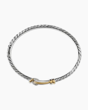 Thoroughbred Loop Bracelet in Sterling Silver with 18K Yellow Gold, 11mm