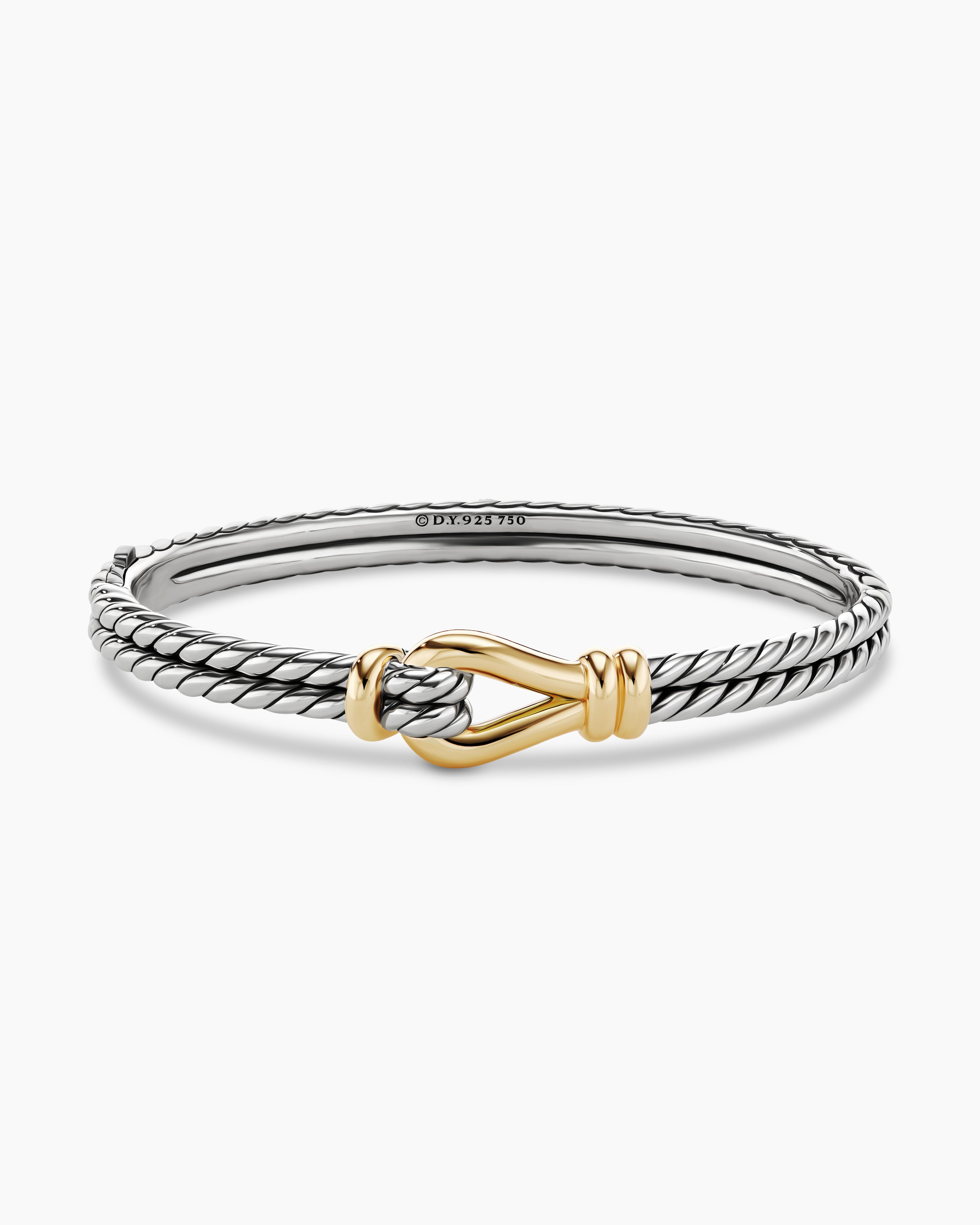 David Yurman Thoroughbred Loop Bracelet with 18K Yellow Gold in Silver