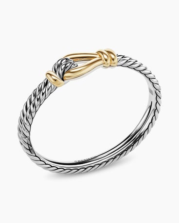 Thoroughbred Loop Bracelet in Sterling Silver with 18K Yellow Gold, 16mm