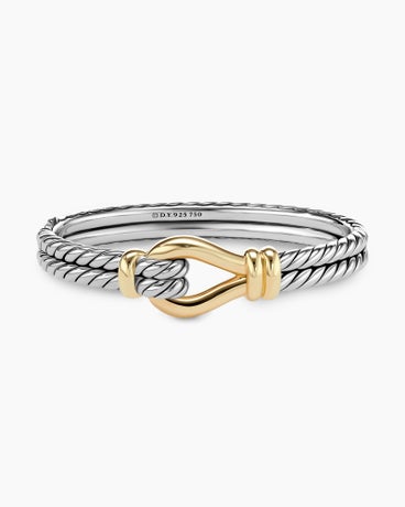 Thoroughbred Loop Bracelet in Sterling Silver with 18K Yellow Gold, 16mm