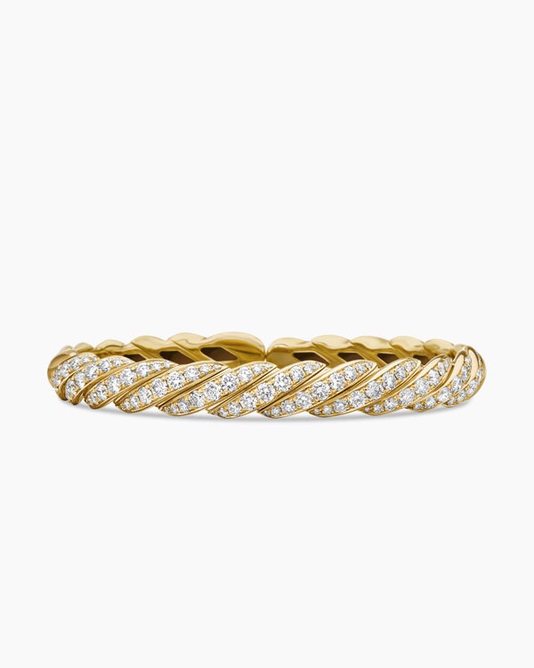 Sculpted Cable Flex Bracelet in 18K Yellow Gold, 7.8mm