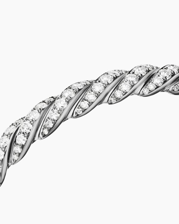 Sculpted Cable Flex Bracelet in 18K White Gold, 7.8mm