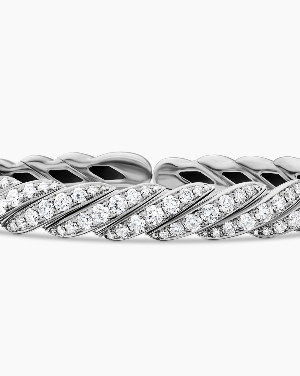 Bracelet Sculpted Cable Flex en or blanc 18 carats avec diamants, 7,8 mm femmes