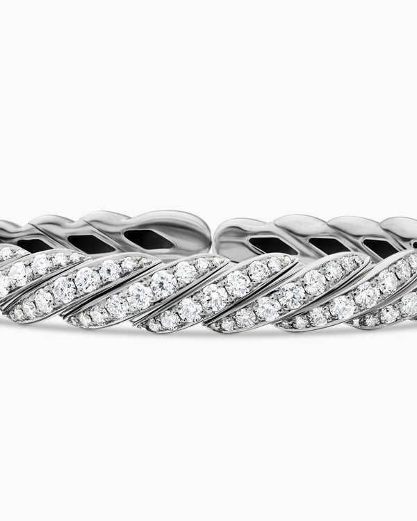 Sculpted Cable Flex Bracelet in 18K White Gold, 7.8mm