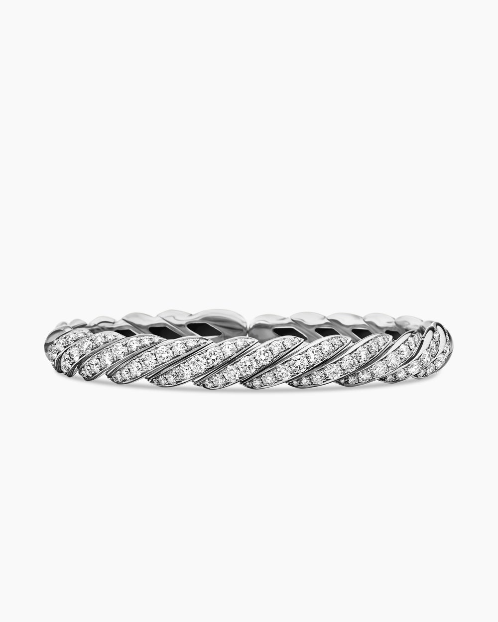 Bracelet Sculpted Cable Flex en or blanc 18 carats avec diamants, 7,8 mm femmes