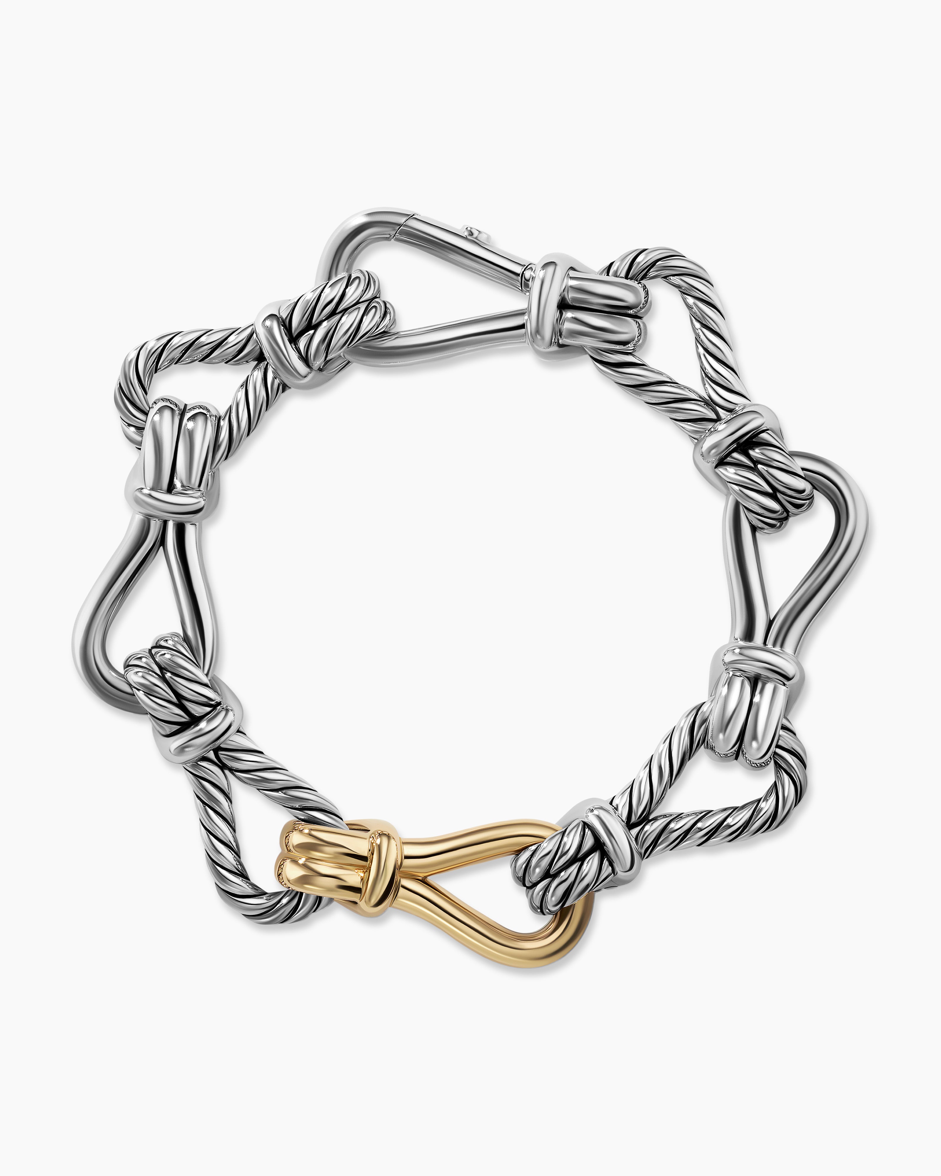 Sterling Silver Two Way Double Loop in Loop Chain Bracelet