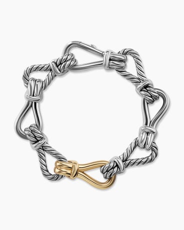 Thoroughbred Loop Chain Bracelet  in Sterling Silver with 18K Yellow Gold, 14mm