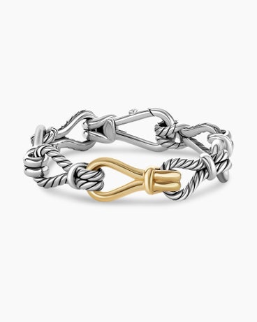 Thoroughbred Loop Chain Bracelet  in Sterling Silver with 18K Yellow Gold, 14mm