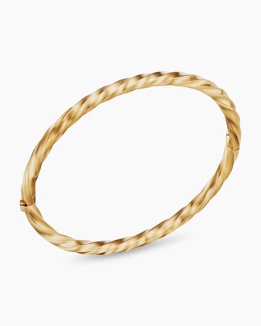 Cable Edge® Bangle Bracelet in 18K Yellow Gold, 4mm