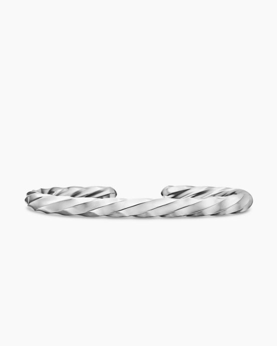 Cable Edge Cuff Bracelet in Sterling Silver, 5.5mm