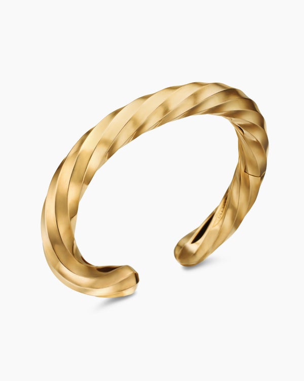 Cable Edge® Cuff Bracelet in 18K Yellow Gold, 9mm