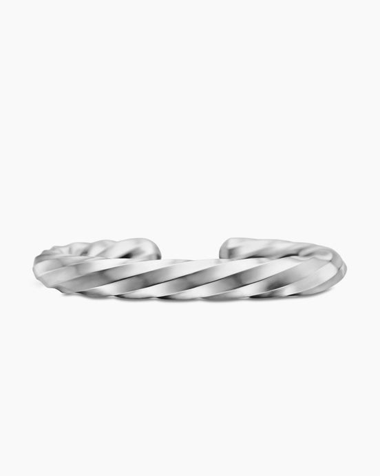Cable Edge Cuff Bracelet in Sterling Silver, 9mm