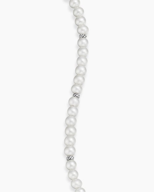 Womens Bijoux Spiritual Beads Bracelet with Pearls and Sterling Silver, 4mm