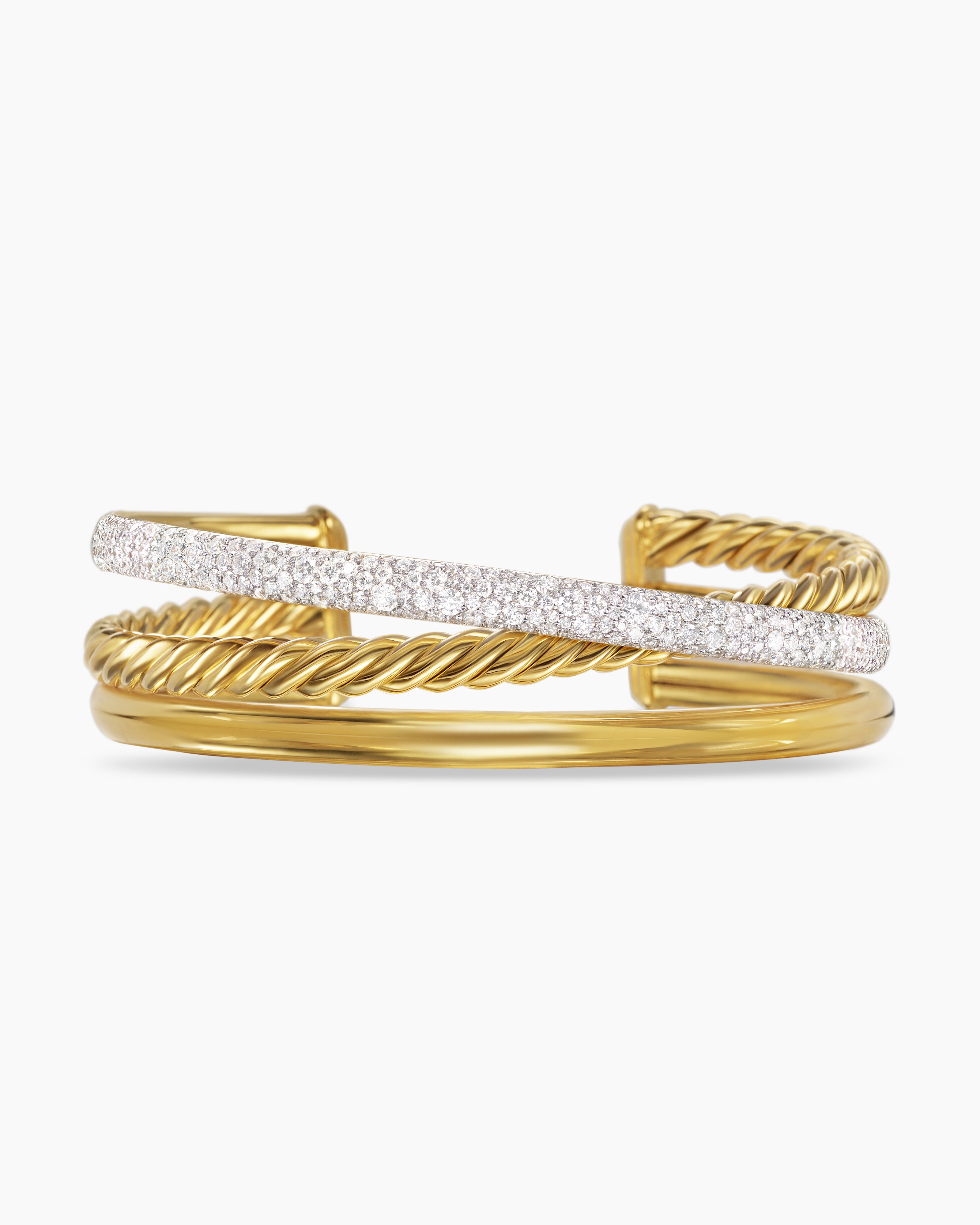David Yurman Crossover Cuff Bracelet with Gold