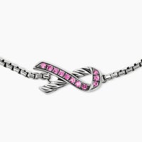 David Yurman Cable Collectibles Ribbon Pin in Sterling Silver with Pink Enamel, 18mm Women's