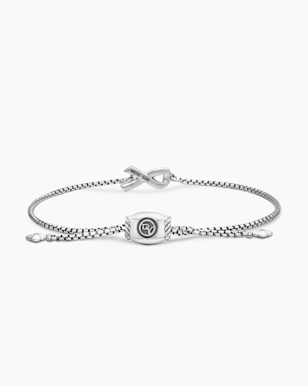 Womens Cable Collectibles® Ribbon Chain Bracelet in Sterling Silver with Pink Enamel, 1.5mm