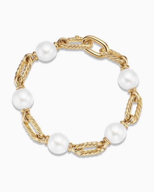 Womens DY Madison® Pearl Chain Bracelet in 18K Yellow Gold with Pearls, 11mm