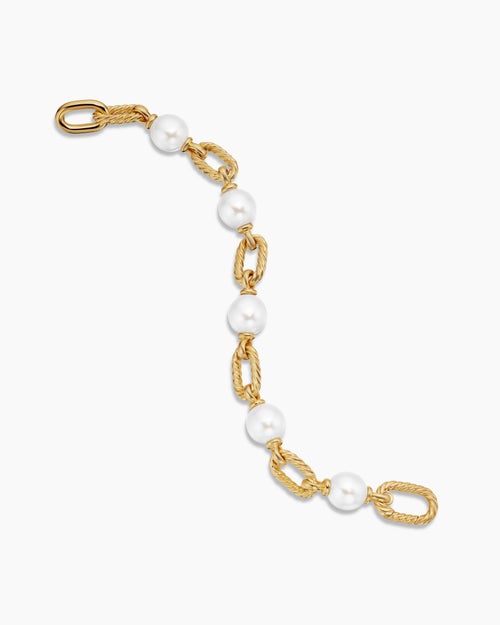Womens DY Madison® Pearl Chain Bracelet in 18K Yellow Gold with Pearls, 11mm
