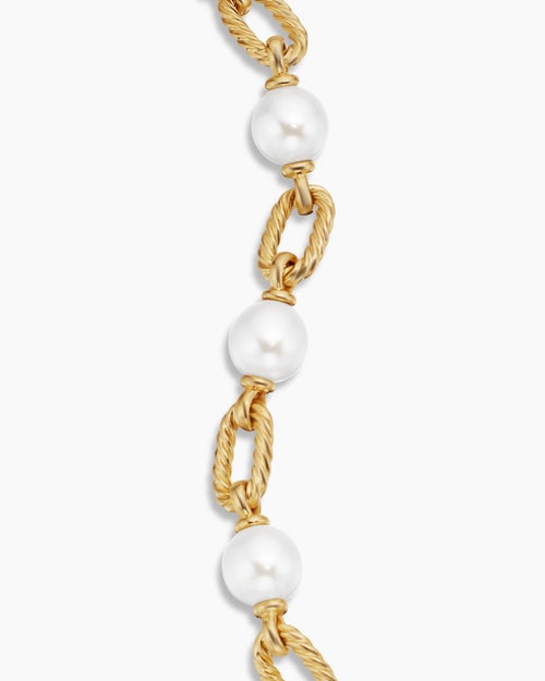 Womens DY Madison® Pearl Chain Bracelet in 18K Yellow Gold with Pearls, 11mm