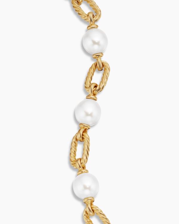DY Madison® Pearl Chain Bracelet in 18K Yellow Gold with Pearls, 11mm