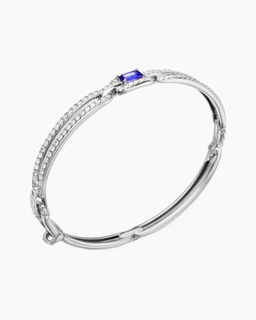 Stax Single Link Bracelet in 18K White Gold with Tanzanite and Diamonds, 7mm