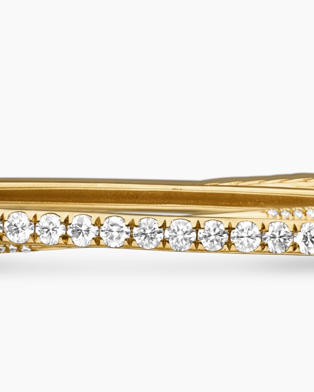 Bracelet Crossover pavé à deux rangs en or jaune 18 carats avec diamants, 5,5 mm femme