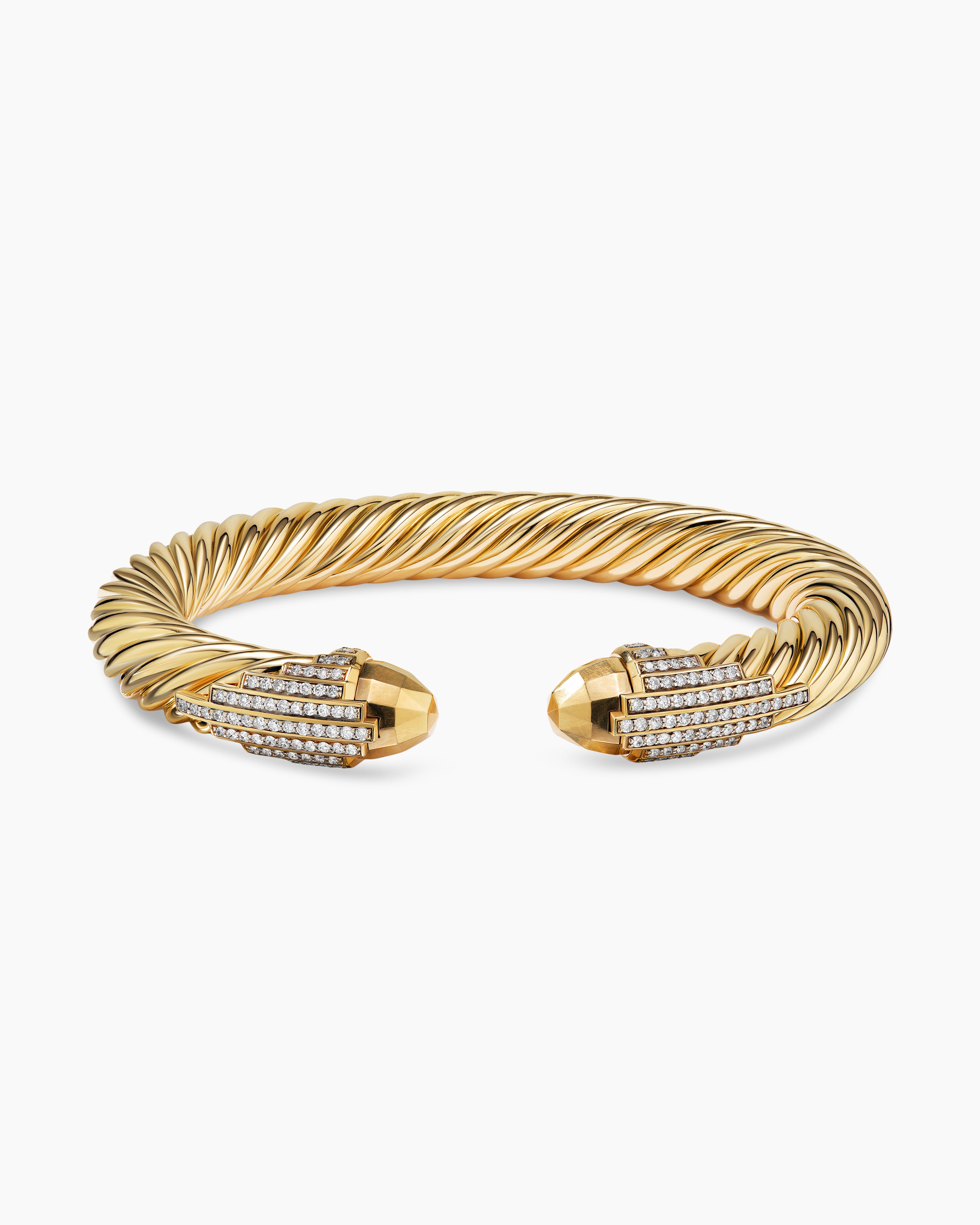 David Yurman Cable Bracelet in 18K Yellow Gold with Diamonds