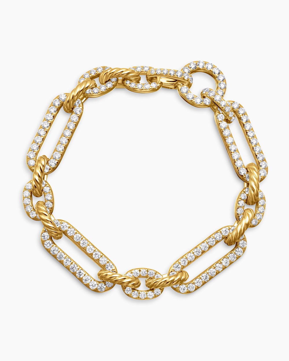 Bracelet chaîne Lexington en or jaune 18 carats avec pavé intégral de diamants, 9,8 mm femme
