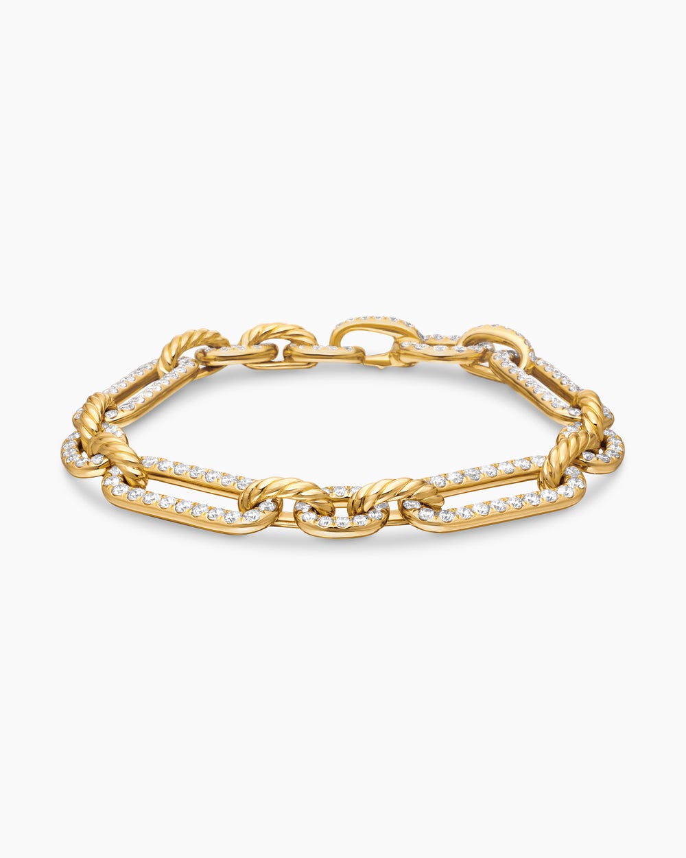 Bracelet chaîne Lexington en or jaune 18 carats avec pavé intégral de diamants, 9,8 mm femme