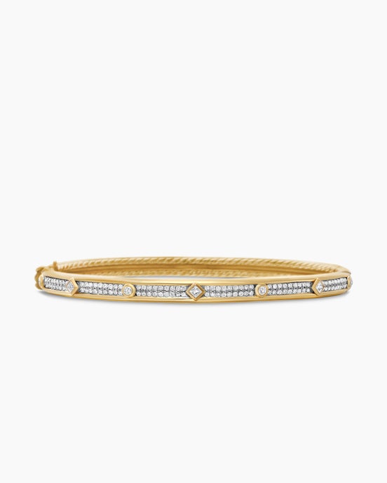Modern Renaissance® Bangle Bracelet in 18ct Yellow Gold with Full Pavé Diamonds, 4.5mm