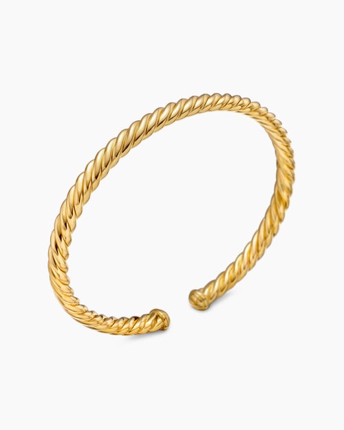 Womens Modern Oval Cablespira® Bracelet in 18K Yellow Gold, 4.5mm