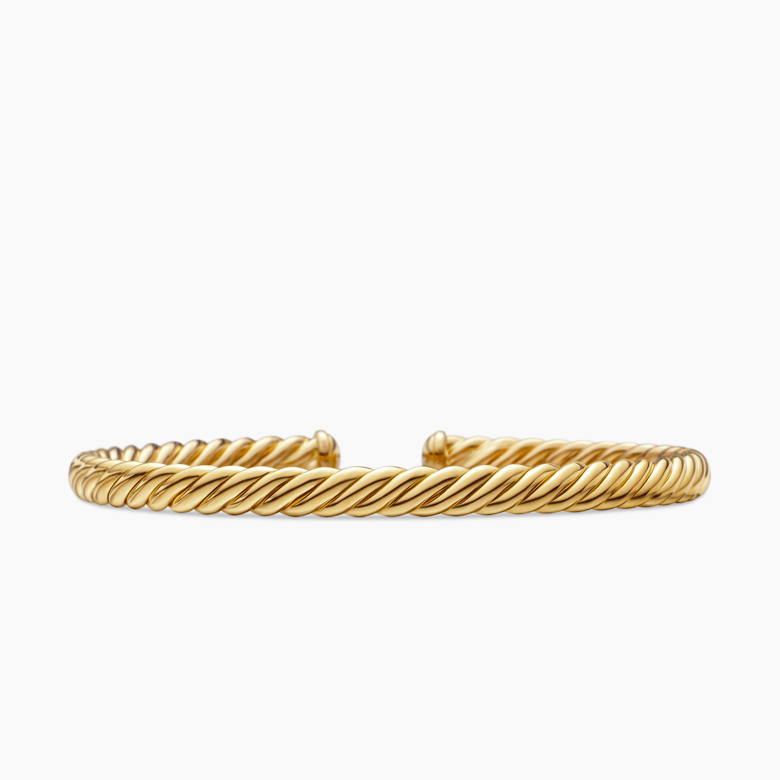 Womens Modern Oval Cablespira Bracelet in 18K Yellow Gold, 4.5mm