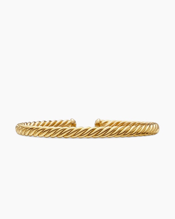 Modern Oval Cablespira Bracelet in 18K Yellow Gold, 4.5mm
