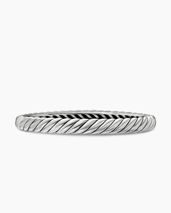 Sculpted Cable Bangle Bracelet in Sterling Silver, 7mm