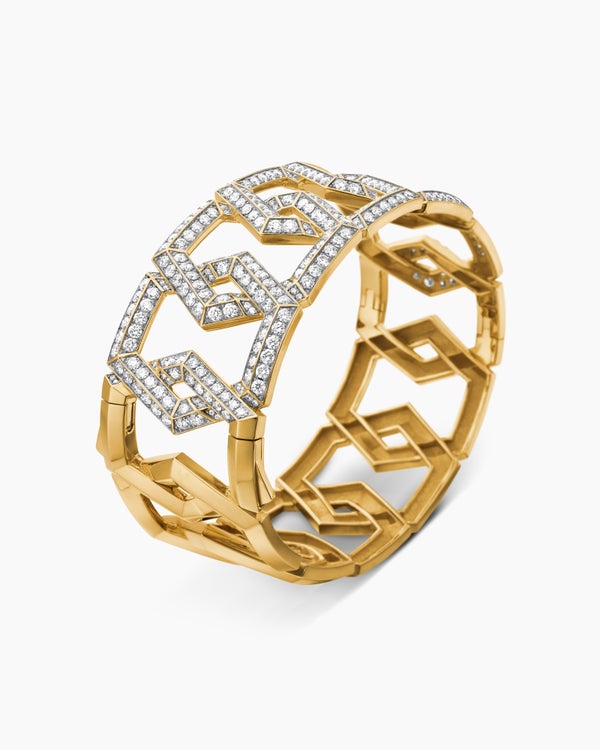 Carlyle™ Bracelet in 18K Yellow Gold with Diamonds, 24mm