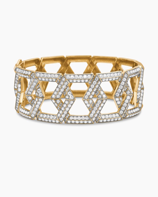 Carlyle™ Bracelet in 18K Yellow Gold with Diamonds, 24mm