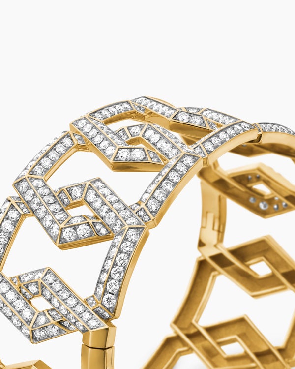 Carlyle™ Bracelet in 18K Yellow Gold with Diamonds, 24mm