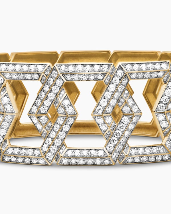 Carlyle™ Bracelet in 18K Yellow Gold with Diamonds, 24mm