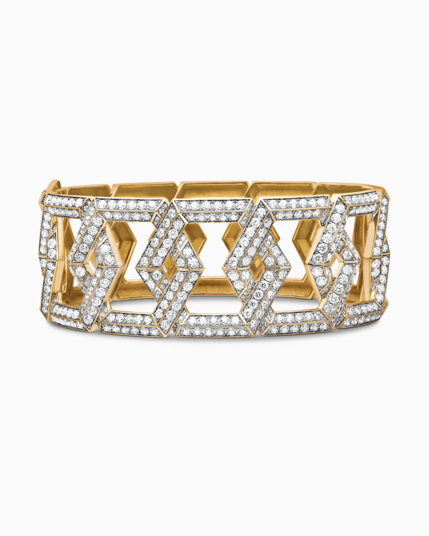 Carlyle™ Bracelet in 18K Yellow Gold with Diamonds, 24mm | David  