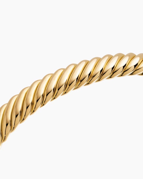 Womens Modern Oval Cablespira® Bracelet in 18K Yellow Gold, 7mm