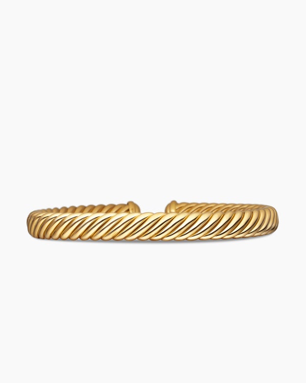 Modern Oval Cablespira Bracelet in 18K Yellow Gold, 7mm