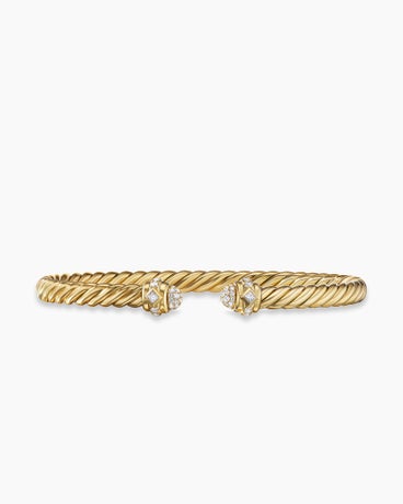 Renaissance® Oval Cablespira Bracelet in 18K Yellow Gold with Diamonds, 4.5mm