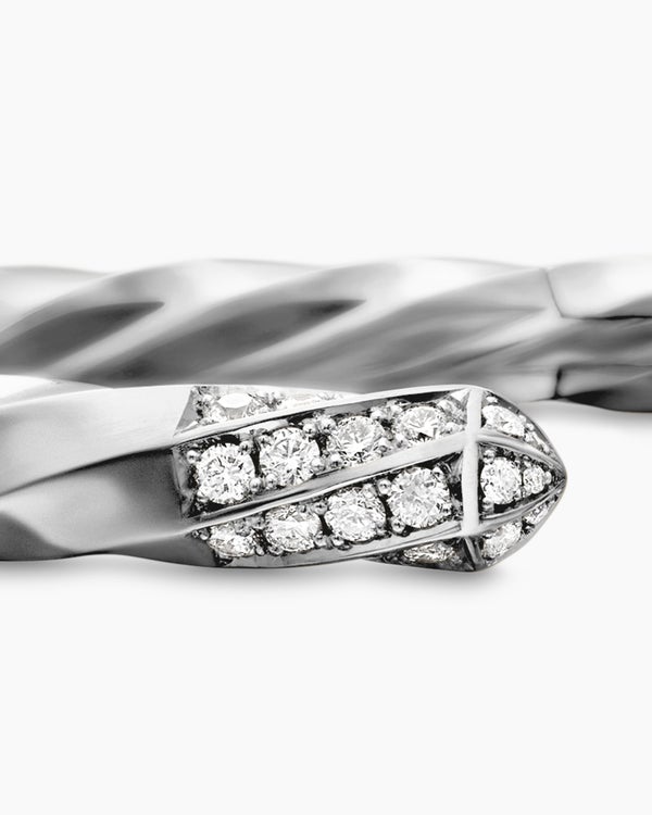 Cable Edge® Bracelet in Sterling Silver with Diamonds, 5.5mm