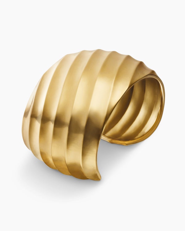 Cable Edge Cuff Bracelet in 18K Yellow Gold, 40mm